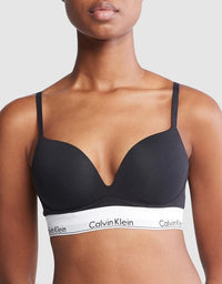 CALVIN KLEIN ICON COTTON MODAL PUSH UP PLUNGE BRA BRA'S Calvin Klein