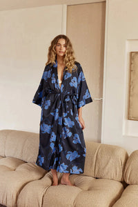 GINGERLILLY DAISY SILKY SATIN ROBE SLEEPWEAR Gingerlilly