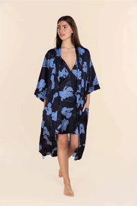 GINGERLILLY DAISY SILKY SATIN ROBE SLEEPWEAR Gingerlilly