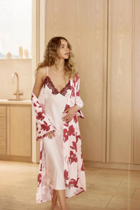 GINGERLILLY DAISY SILKY SATIN ROBE SLEEPWEAR Gingerlilly