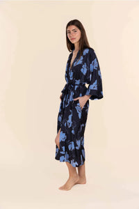 GINGERLILLY DAISY SILKY SATIN ROBE SLEEPWEAR Gingerlilly
