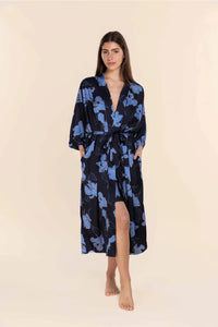 GINGERLILLY DAISY SILKY SATIN ROBE SLEEPWEAR Gingerlilly