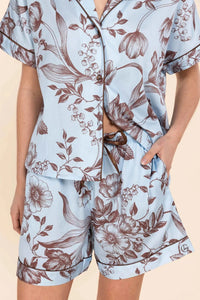 GINGERLILLY DOMENCIA COTTON SATEEN SHORT SET SLEEPWEAR Gingerlilly