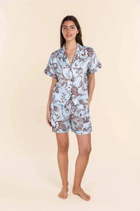 GINGERLILLY DOMENCIA COTTON SATEEN SHORT SET SLEEPWEAR Gingerlilly