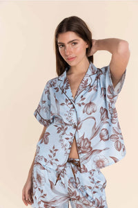 GINGERLILLY DOMENCIA COTTON SATEEN SHORT SET SLEEPWEAR Gingerlilly
