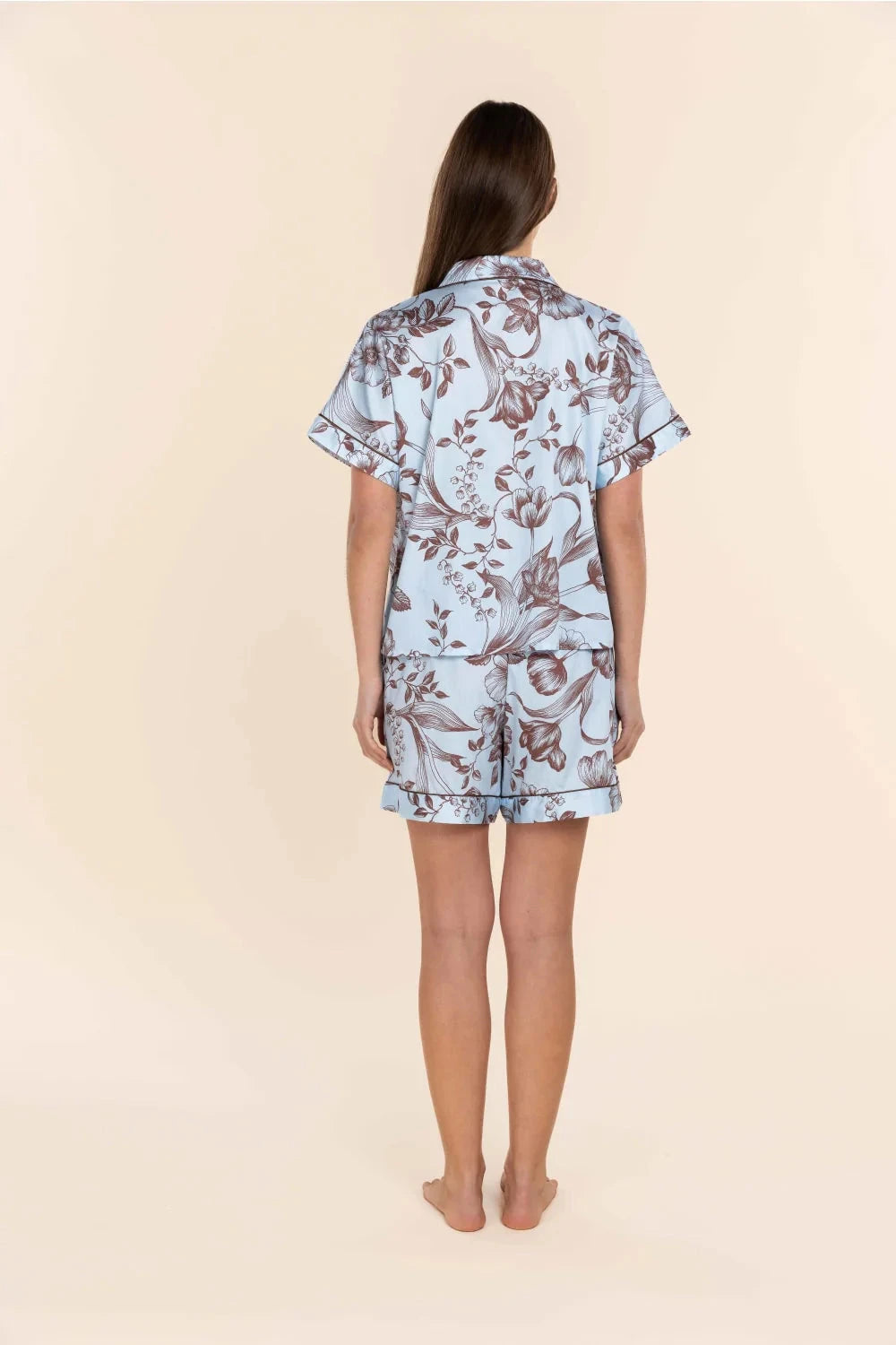 GINGERLILLY DOMENCIA COTTON SATEEN SHORT SET SLEEPWEAR Gingerlilly