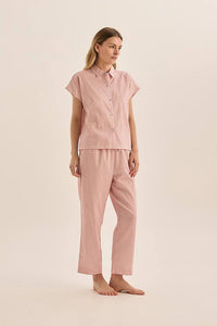 GINGERLILLY GOLDIE DIAMOND COTTON PJ SET SLEEPWEAR Gingerlilly