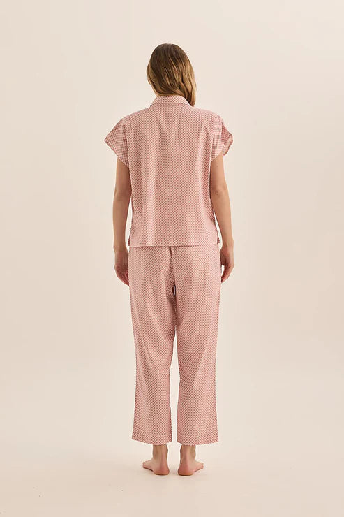 GINGERLILLY GOLDIE DIAMOND COTTON PJ SET SLEEPWEAR Gingerlilly