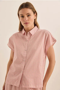 GINGERLILLY GOLDIE DIAMOND COTTON PJ SET SLEEPWEAR Gingerlilly