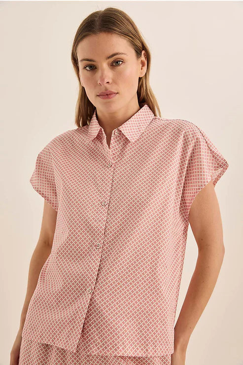 GINGERLILLY GOLDIE DIAMOND COTTON PJ SET SLEEPWEAR Gingerlilly