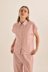 GINGERLILLY GOLDIE DIAMOND COTTON PJ SET SLEEPWEAR Gingerlilly
