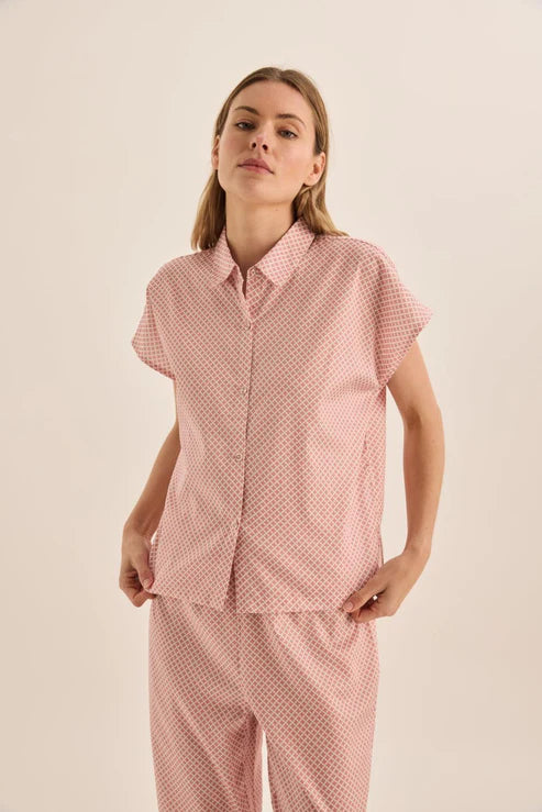 GINGERLILLY GOLDIE DIAMOND COTTON PJ SET SLEEPWEAR Gingerlilly
