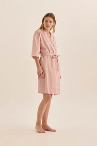 GINGERLILLY INDIGO DIAMOND COTTON ROBE SLEEPWEAR Brief Affairs