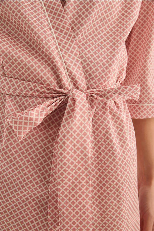 GINGERLILLY INDIGO DIAMOND COTTON ROBE SLEEPWEAR Brief Affairs