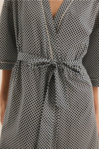 GINGERLILLY INDIGO DIAMOND COTTON ROBE SLEEPWEAR Brief Affairs