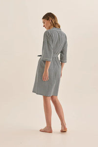 GINGERLILLY INDIGO DIAMOND COTTON ROBE SLEEPWEAR Brief Affairs