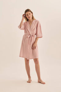 GINGERLILLY INDIGO DIAMOND COTTON ROBE SLEEPWEAR Brief Affairs