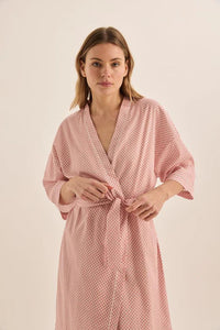 GINGERLILLY INDIGO DIAMOND COTTON ROBE SLEEPWEAR Brief Affairs