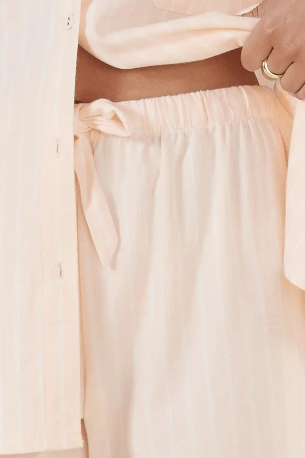GINGERLILLY JOSEPHINE COTTON PINK STRIPE SLEEPWEAR Gingerlilly