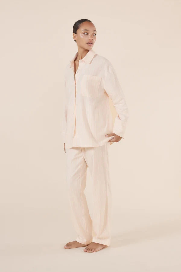 GINGERLILLY JOSEPHINE COTTON PINK STRIPE SLEEPWEAR Gingerlilly