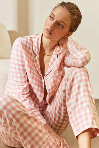 GINGERLILLY JULIETTE CHECK COTTON PJ SET SLEEPWEAR Gingerlilly
