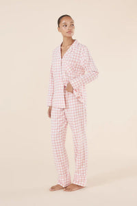 GINGERLILLY JULIETTE CHECK COTTON PJ SET SLEEPWEAR Gingerlilly