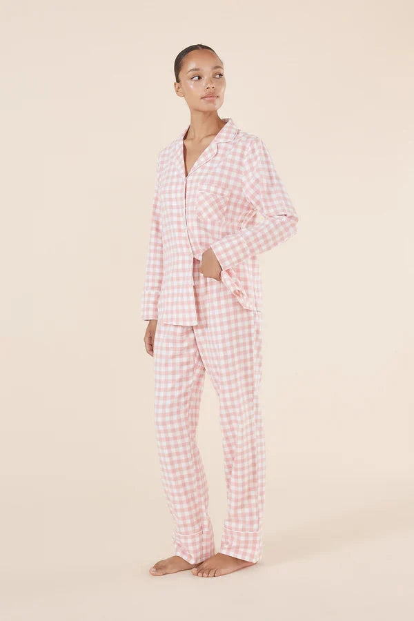 GINGERLILLY JULIETTE CHECK COTTON PJ SET SLEEPWEAR Gingerlilly