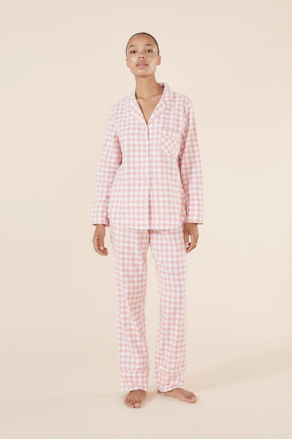 GINGERLILLY JULIETTE CHECK COTTON PJ SET SLEEPWEAR Gingerlilly