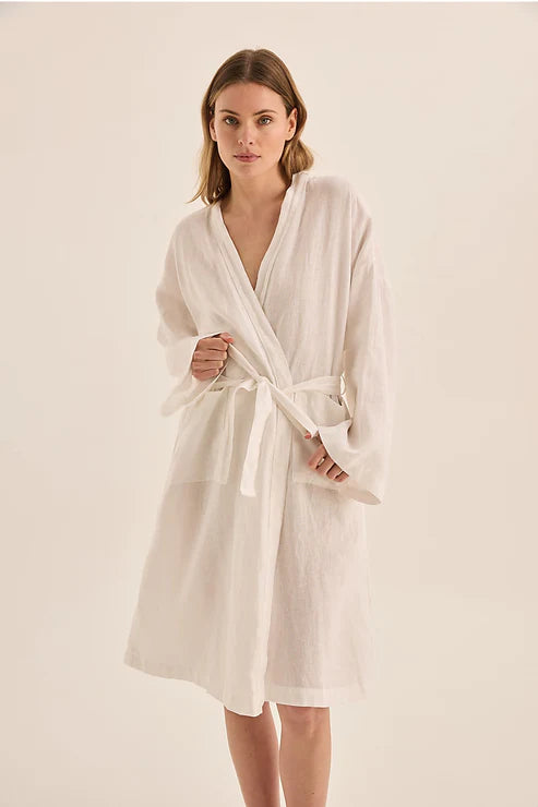 GINGERLILLY MIA LINEN BATHROBE SLEEPWEAR Gingerlilly