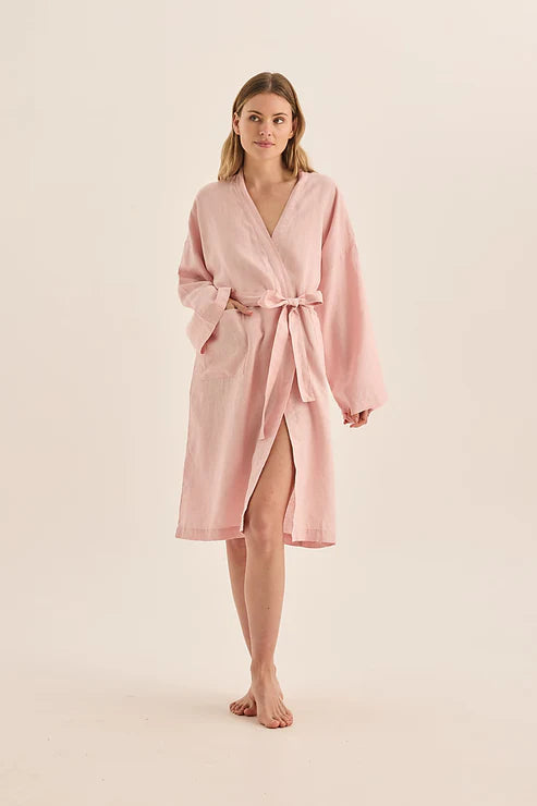 GINGERLILLY MIA LINEN BATHROBE SLEEPWEAR Gingerlilly
