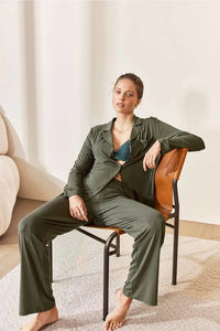 GINGERLILLY TESSA BAMBOO LONG PJ SET SLEEPWEAR Gingerlilly