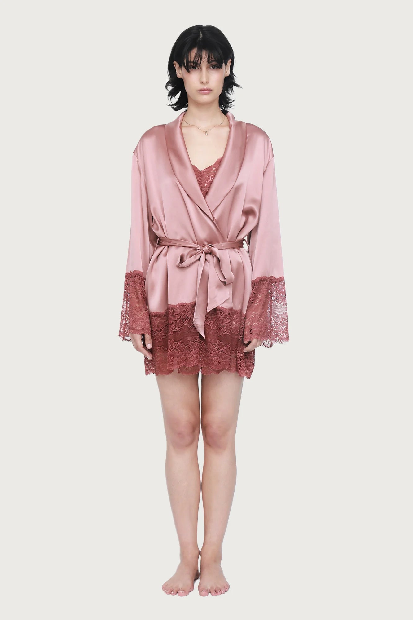 GINIA SILK LACE ROBE SILKS Ginia