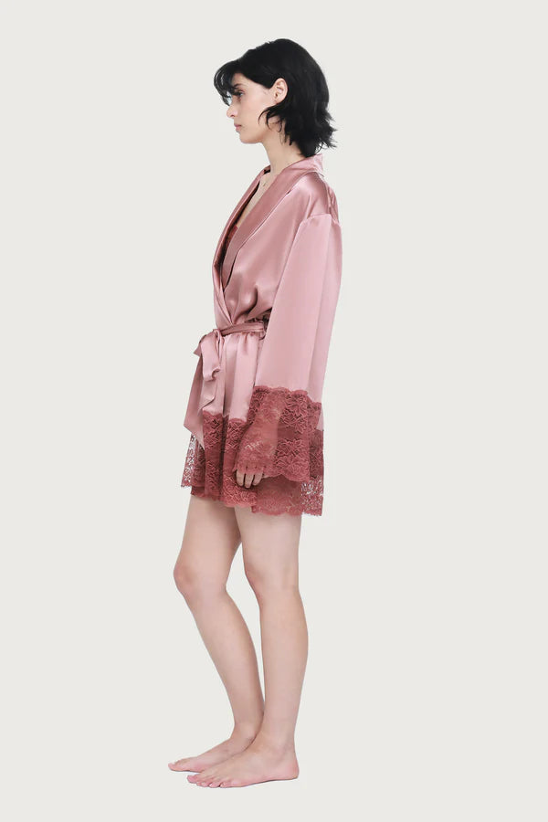 GINIA SILK LACE ROBE SILKS Ginia