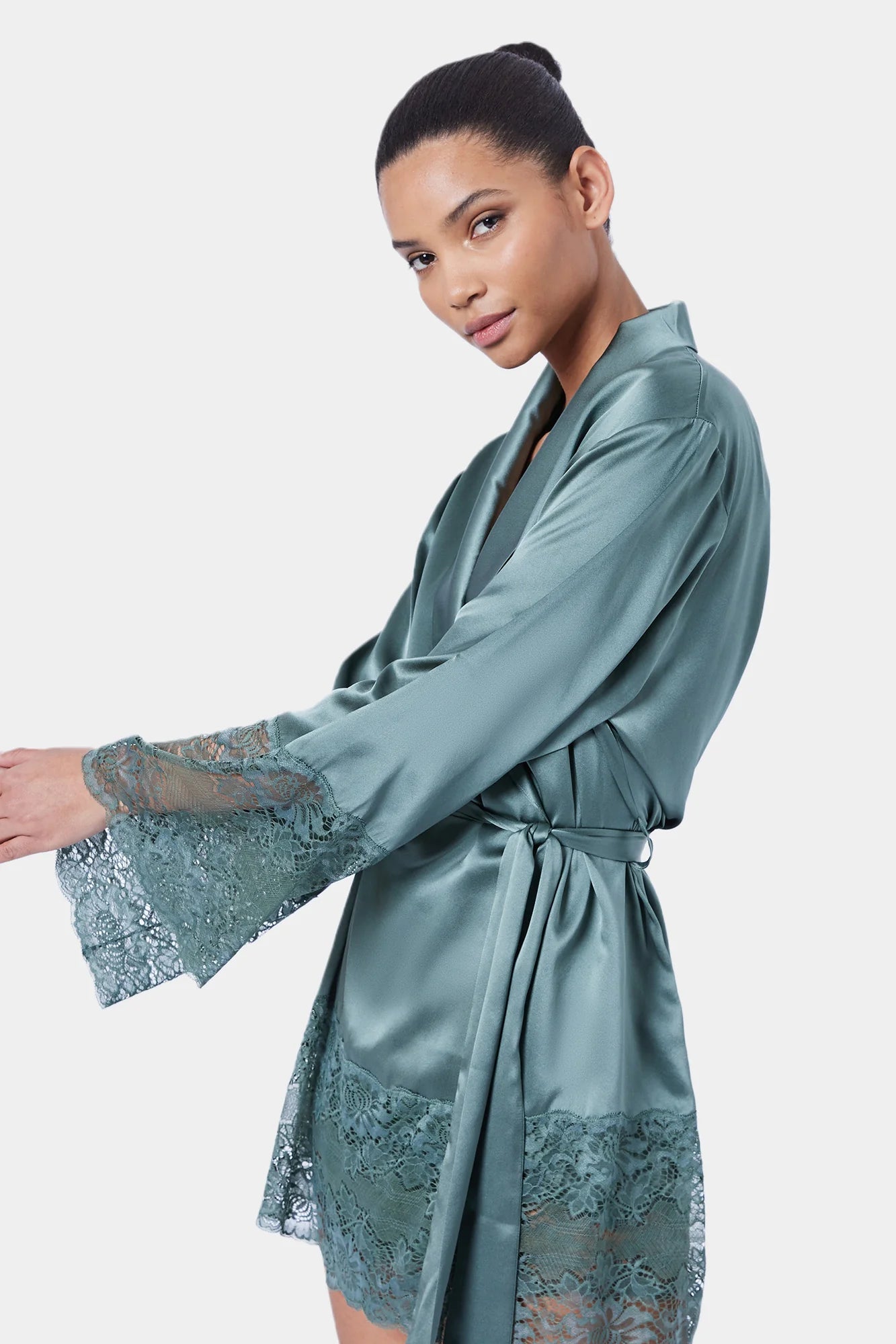 GINIA SILK LACE ROBE SILKS Ginia