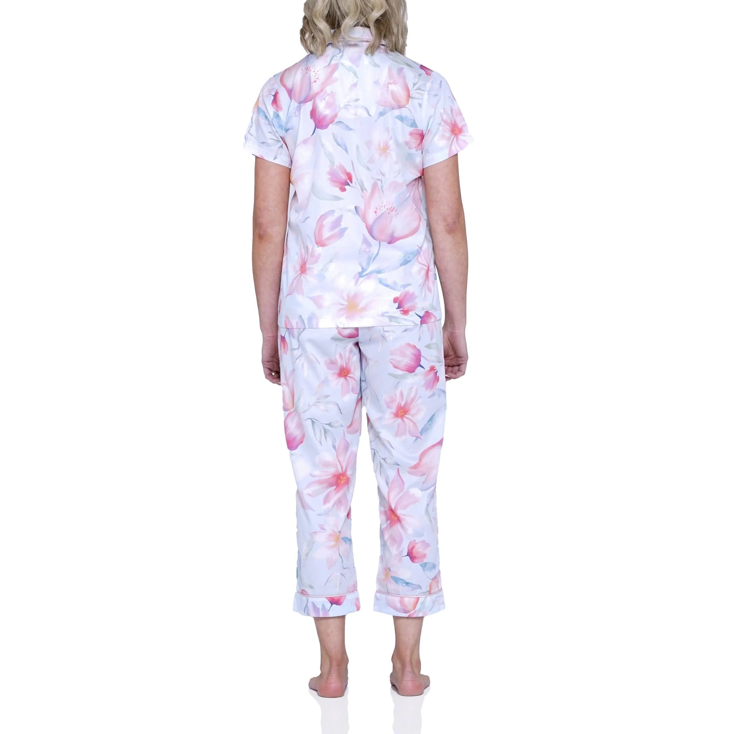 MAGNOLIA LOUNGE PROVINCIAL BLOOM SILKY COTTON SATEEN 7/8 PJ SET SLEEPWEAR Magnolia Lounge