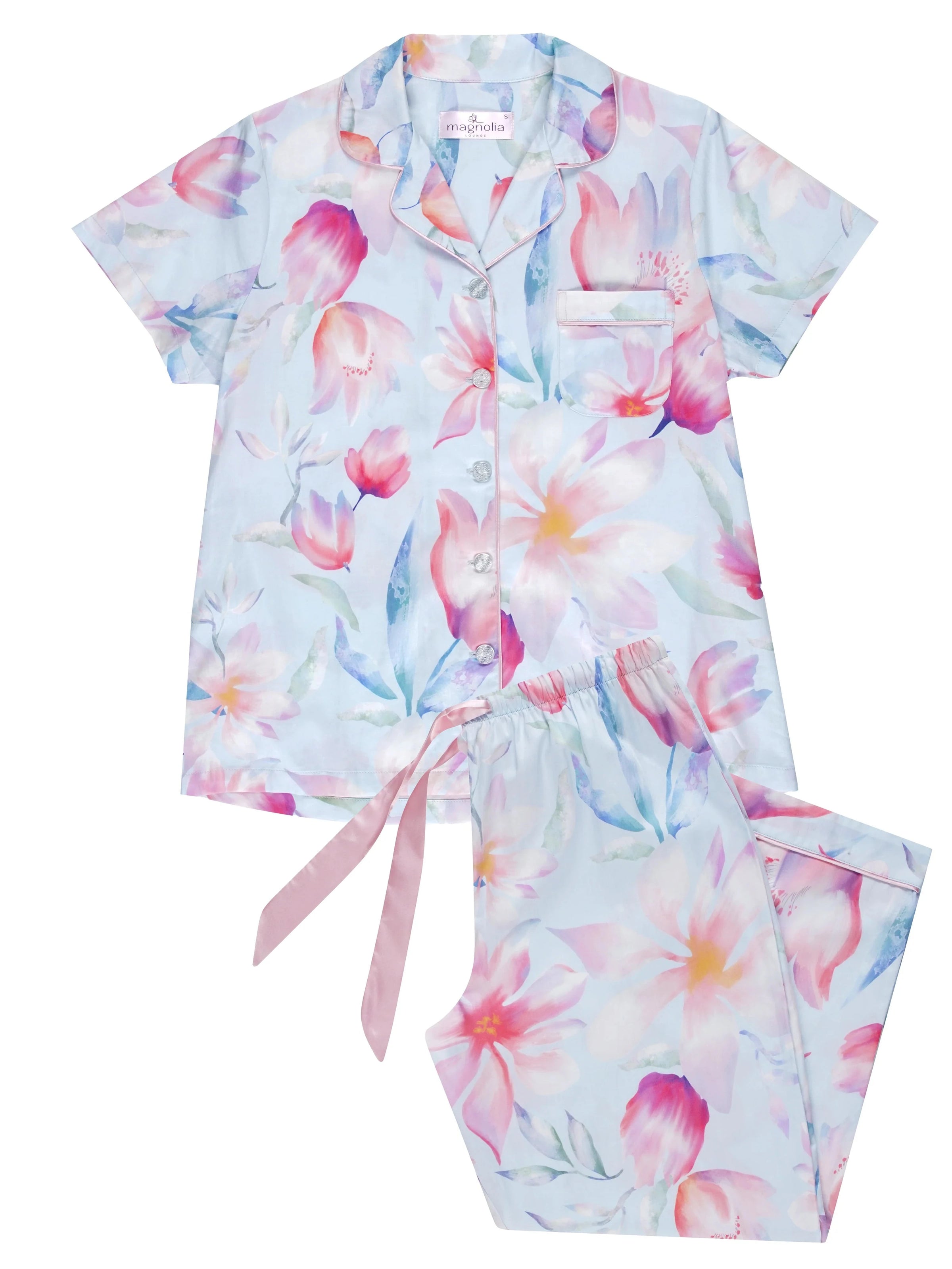 MAGNOLIA LOUNGE PROVINCIAL BLOOM SILKY COTTON SATEEN 7/8 PJ SET SLEEPWEAR Magnolia Lounge