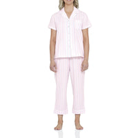 MAGNOLIA LOUNGE VALENCIA STRIPE COTTON 7/8 PJ SET SLEEPWEAR Magnolia Lounge