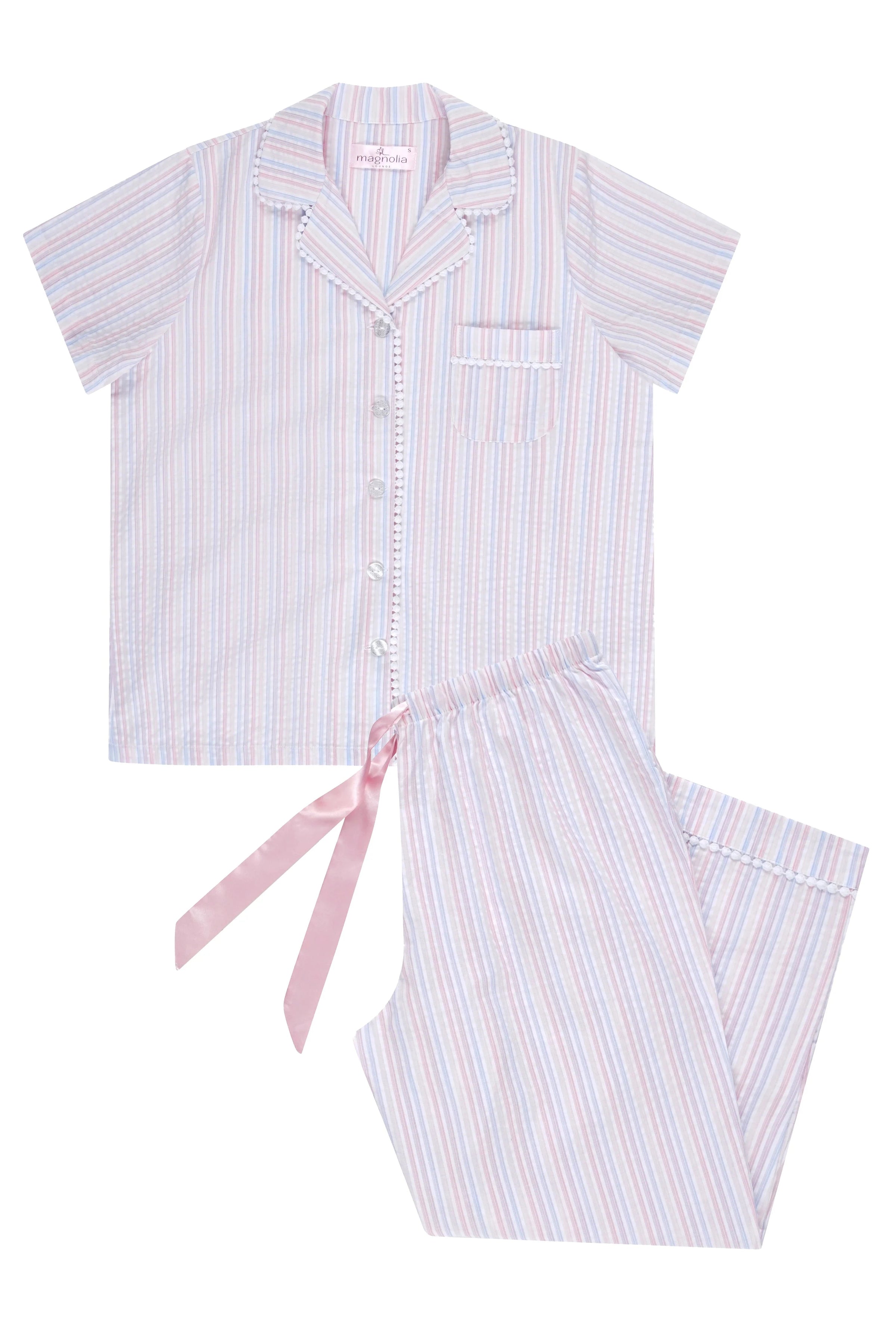 MAGNOLIA LOUNGE VALENCIA STRIPE COTTON 7/8 PJ SET SLEEPWEAR Magnolia Lounge