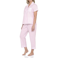 MAGNOLIA LOUNGE VALENCIA STRIPE COTTON 7/8 PJ SET SLEEPWEAR Magnolia Lounge