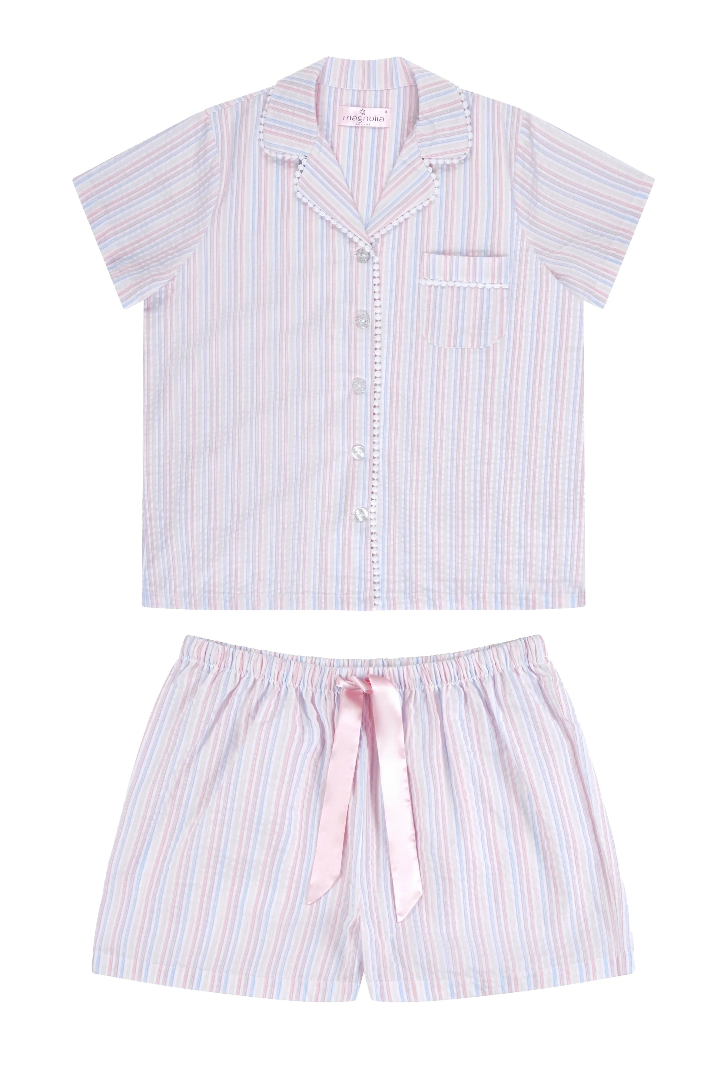 MAGNOLIA LOUNGE VALENCIA STRIPE COTTON SHORTIE PJ SET SLEEPWEAR Magnolia Lounge