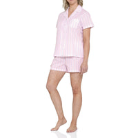 MAGNOLIA LOUNGE VALENCIA STRIPE COTTON SHORTIE PJ SET SLEEPWEAR Magnolia Lounge