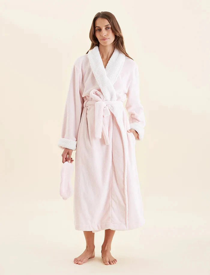PAPINELLE PLUSH SHERPA ROBE WITH SLEEPMASK SLEEPWEAR Papinelle