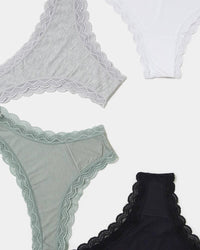 STRIPE & STARE BRAZILIAN KNICKER FOUR PACK BRIEFS Stripe & Stare