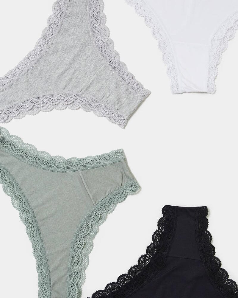 STRIPE & STARE BRAZILIAN KNICKER FOUR PACK BRIEFS Stripe & Stare