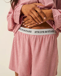 STRIPE & STARE SOFT BRUSHED WOVEN PJ SHORTS SLEEPWEAR Stripe & Stare