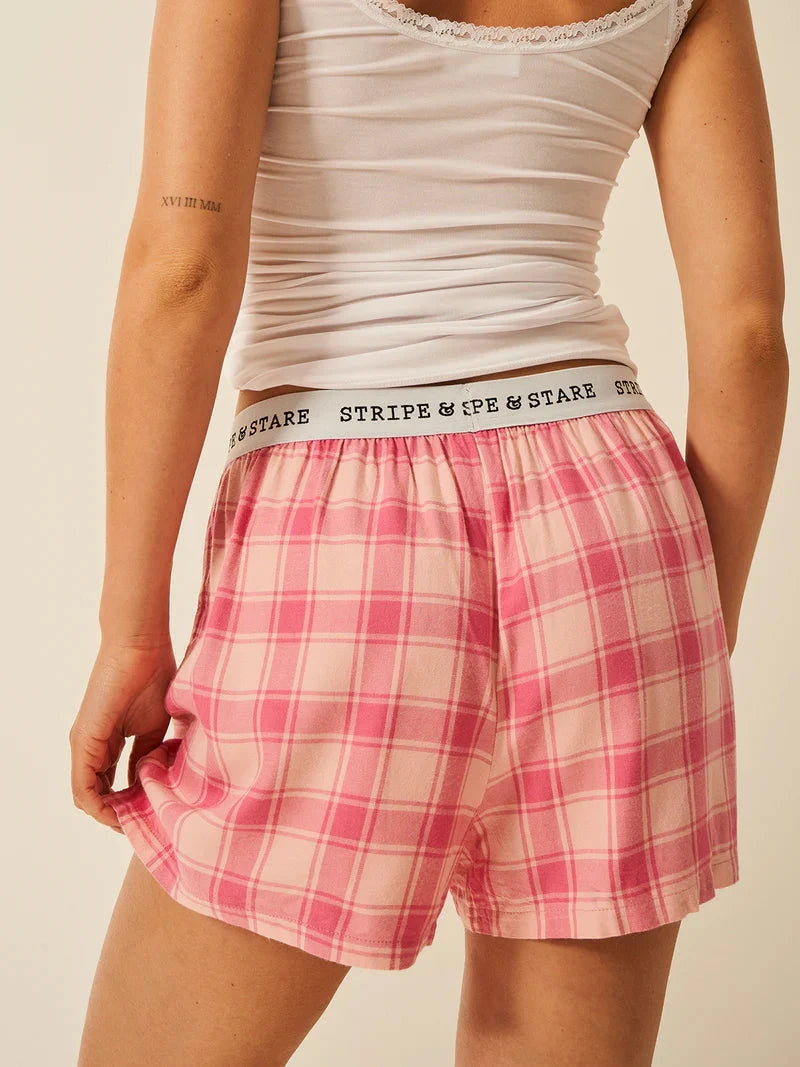 STRIPE & STARE SOFT BRUSHED WOVEN PJ SHORTS SLEEPWEAR Stripe & Stare