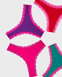 STRIPE & STARE THONG FOUR PACK BRIEFS Stripe & Stare