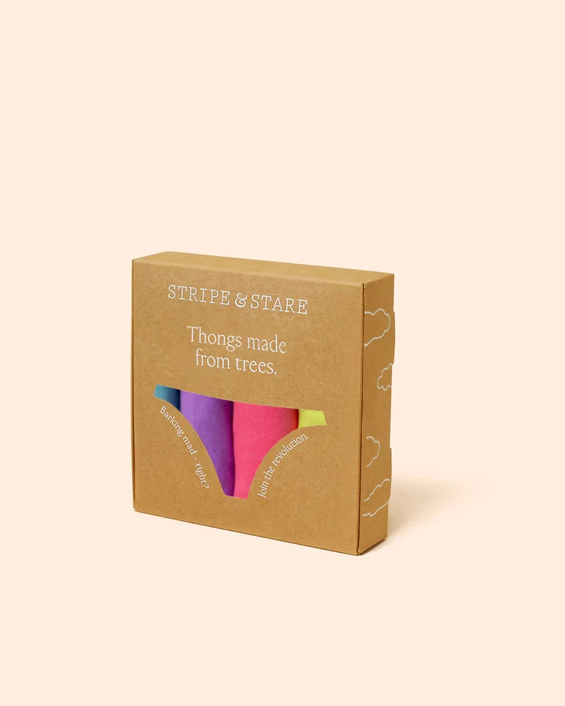 STRIPE & STARE THONG FOUR PACK BRIEFS Stripe & Stare