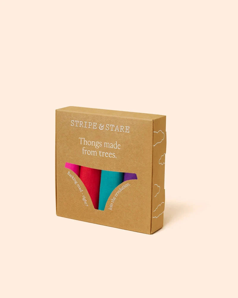 STRIPE & STARE THONG FOUR PACK BRIEFS Stripe & Stare
