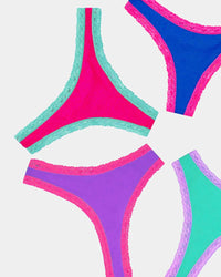 STRIPE & STARE THONG FOUR PACK BRIEFS Stripe & Stare